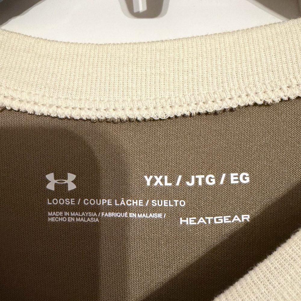 Under Armour Boys  Olive and Cream Long Sleeve Tee - Picture 2 of 3